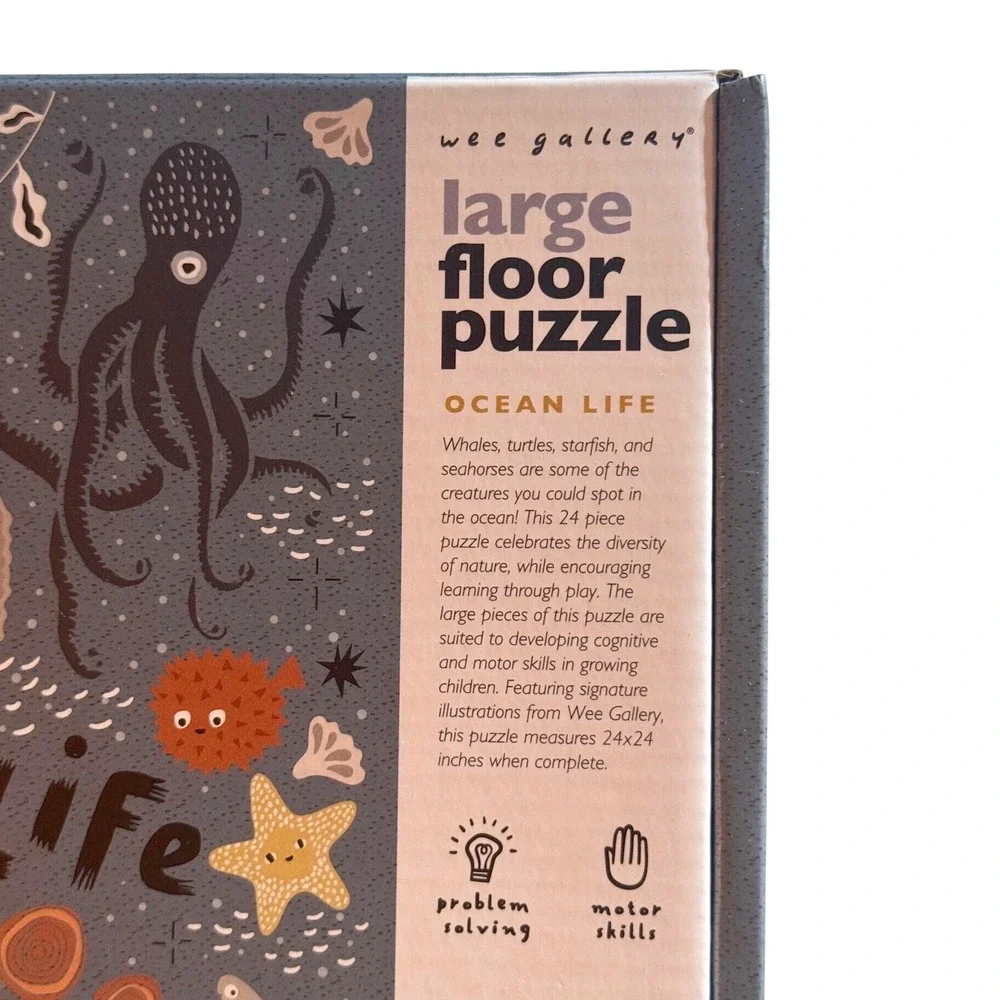 Wee Gallery Montessori Ocean Life Large Floor Puzzle 24 Pieces Open Box NEW